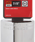 Shallow Socket SAE 1/2-Inch Drive 1-1/2-Inch 12-Point Chrome Finish, corrosion-resistant, large markings visible in packaging