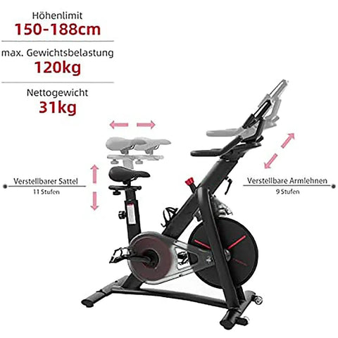 Quiet Indoor Cycling Bike For Home Gym With Magnetic Resistance And Belt Drive Stable Steel Frame Adjustable Cage Pedals