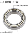 6804ZZ Deep Groove Ball Bearings 20mm Bore 32mm OD 7mm Thickness Double Shielded Chrome Steel Z2 ABEC 1 Tolerance Low Noise High Load