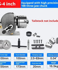 Heavy Duty Universal Indexing Head Serving Sweet Precision Dividing For Your Milling Rig With Rock Solid 160Mm Three Jaw Chuck Cnc Rotary Axis And Knockout Tailstock Setup equipped with 100mm three-jaw chuck and multiple accessories.