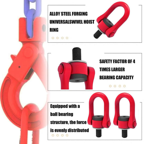 Universal Swivel Hoist Ring Lifting Point M8 To M42, G80 Alloy Steel, 360 Degree Rotation, U Shaped Lifting Lug on display