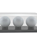 Clear 3 Golf Ball Display Case with Black Base UV Resistant Polystyrene, Stackable Golf Ball Holder for Showing Off Three Balls