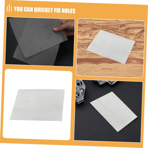 Four Piece Vehicle Bumper Repair Mesh Kit For Quick Easy Car Bumper Fixes Durable Automotive Mesh Screen For Versatile Bumper Repairs Simple To Use And High Efficiency Perfect For DIY Car Care showing metal mesh sheets for repair