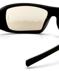 Heavy Duty Rimless Safety Glasses Featuring Badass Scratch Resistant Polycarbonate Lenses And Iron Clad Uv Shielding For Relentless Indoor And Outdoor Jobs Pack Of Twelve, black frame with tan lenses.