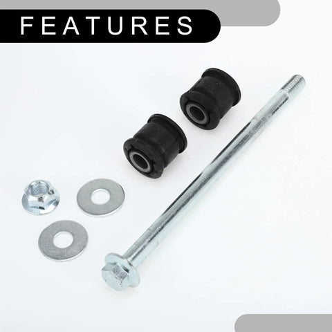 Heavy Duty Lateral Link Bolt Bushing Kit For Subaru WrX Impreza Forester AwD 1998 Through 2008, includes rubber bushings and bolt.