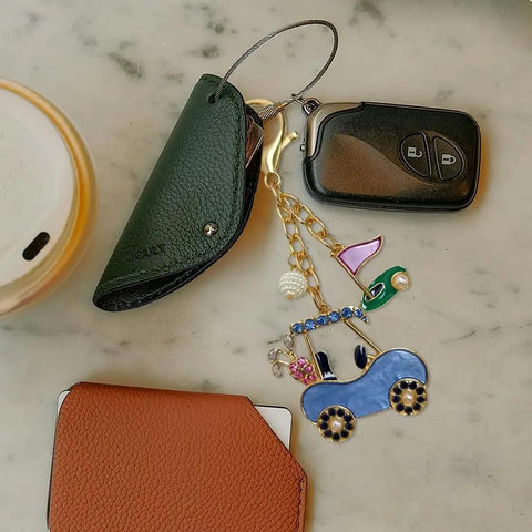 Cute Golf Keychain For Women Sporty Bag Charm Gold Plated Purse Charm For Handbags Backpacks And Bags Trendy Accessory