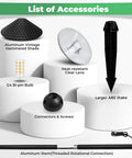 Accessories for Low Voltage Outdoor LED Path Lights 12V 4W 2700K with Replaceable G4 Bulbs, including shades, lenses, stakes.