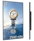 32 Inch Wall Mount Digital Signage Display With Straight Up Sharp 2K Feed And A Slim Frameless Body Built For Loud Shop Floors with watch