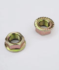 Close-up of Ebike Hub Motor Lock Nuts And Washer Set For 14mm Shaft 750W To 1500W Motors Wheel Axle Bolts with Tough Steel.