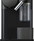 Zero Stress Single Serve Coffee Brewer With Built In Milk Frother For Rich Latte Perfection And Smooth Daily Sips Plus Sleek Black Drip Espresso Station close-up of matte black coffee maker with frother.