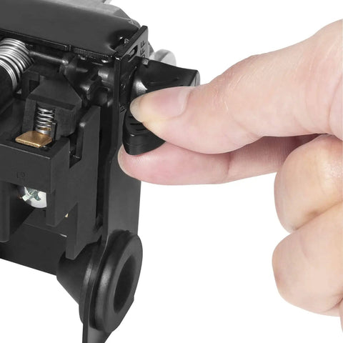 Close-up of hand adjusting Two Stage Pressure Switch 135 175 PSI For Three Phase Air Compressor With Unloader And On And Off Control