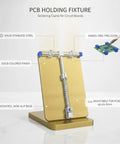 Versatile PCB Soldering Clamp For 3mm To 8mm Boards Gold Finish Stainless Steel Bench Fixture That Holds Circuit Boards Steady