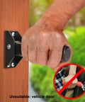 Image of a hand gripping the Doorway Flip Assist Handle Plus Stair Safety Grip Providing Sure Footed Balance Stability For Elders Or Anyone Needing Extra Mobility Support No Sweat Screwless Mounting With Solid One Hand Lift Bar.