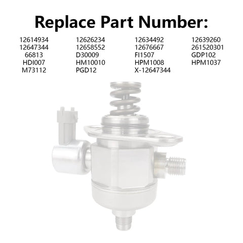 Front view of Beefy Drop In Ready High Pressure Fuel Pump 3.6L for Buick Enclave GMC Acadia Chevy Traverse Camaro Cadillac CTS STS 3.6