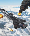 Metal Fighter Jet Puzzle For Adults And Military Enthusiasts, Dope DIY Attack Plane Model Kit For Men over snowy mountains