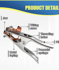 Close-up of 2 Pack 300A Welding Ground Clamp With Copper Plated Jaw showing detailed parts labeled for welding applications.