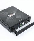 Hella Smooth Full Color Led Display Controller And Plug And Play Multimedia Player With Seamless Cloud Sync And Zero Lag Handling For Retail Screens, compact black media driver with antenna.