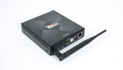 Hella Smooth Full Color Led Display Controller And Plug And Play Multimedia Player With Seamless Cloud Sync And Zero Lag Handling For Retail Screens, compact black media driver with antenna.