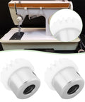 Two Piece Sewing Machine Vertical Top Shaft Bevel Gear Replacement Kit 155819 Direct Fit For Singer Models next to machine
