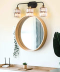 Modern Crystal Vanity Light Three Light Wall Sconce In Matte Black For Bathroom With Premium K9 Crystal Lamps E26 Base