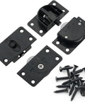 Black Nylon Sliding Door Rollers Replacement Kit With 4 Wheels, 16 Screws, 1 Small Screwdriver, And Transparent Storage Box