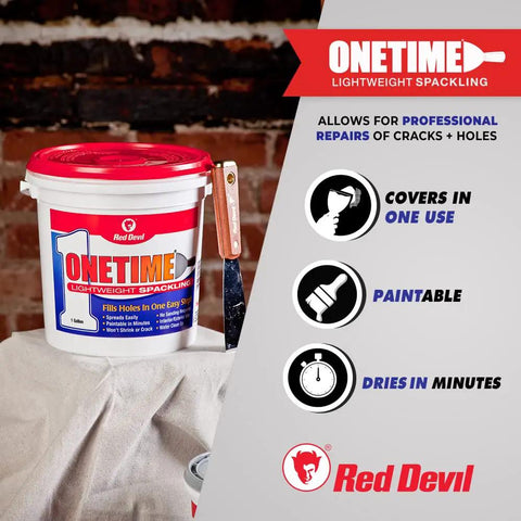 One Time Lightweight Spackle For Quick Wall Repairs No Sanding Needed Easy Fill For Holes Cracks Dents In Drywall Plaster Wood Or Stucco 1 Quart White Made In USA