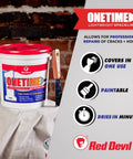 Onetime Lightweight Spackle For Holes And Cracks, Quick Dry No Sand Formula For Drywall Plaster Wood And Stucco, 1 Pint White