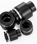 Snag This 10 Piece Pneumatic Quick Connect Kit With Push To Connect Air Line Fitting Plug Adapters In Cap Style For 1/4 5/16 3/8 And 1/2 Inch Tubing That Rock Solid Build For All Your Heavy Duty Projects. black PBT and zinc alloy pneumatic quick-connect fittings for 1/8 and 3/8 air lines