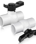 1 Inch PVC Ball Valve Kit 2 Pack Slip PVC Shutoff Valves With Double Socket Full Flow Port Schedule 40 Plastic Control Valve