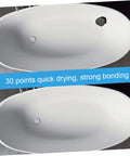 Epoxy Tile Repair Kit for Ceramic and Porcelain, Quick Drying Crack Paste used on chipped bathtub showing repair result.