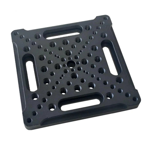 Base Plate Displacement Sliding Table Adapter Plate For 25x25mm Matrix With M2 M3 M4 M6 Threaded Holes, 6061 aluminum black anodized
