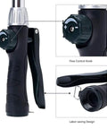 Close-up of ergonomic handle and flow control knob on Watering Wand 16 Inch Heavy Duty Garden Tool With 8 Spray Patterns.