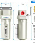 Front and side view of Heavy Duty One Half Inch NPT Industrial Desiccant Dryer For Compressed Air With Aluminum Body Water Separator