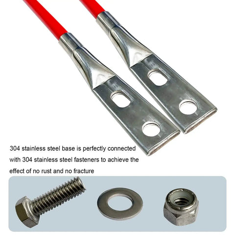 Red 27 Inch Snow Plow Marker Blade Guides Kit With Internal Steel Wire And 304L Stainless Steel Joint close-up