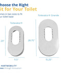 Two sizes of toilet riser bases for 3.5 Inch High Toilet Riser Base For Handicap And Elderly, Extra Tall Toilet Seat Elevator support.