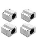 Badass SCS10UU Linear Motion Ball Bearing Slide Blocks With 10MM Inner Diameter, aluminum blocks pack of 4 for 3D printers.