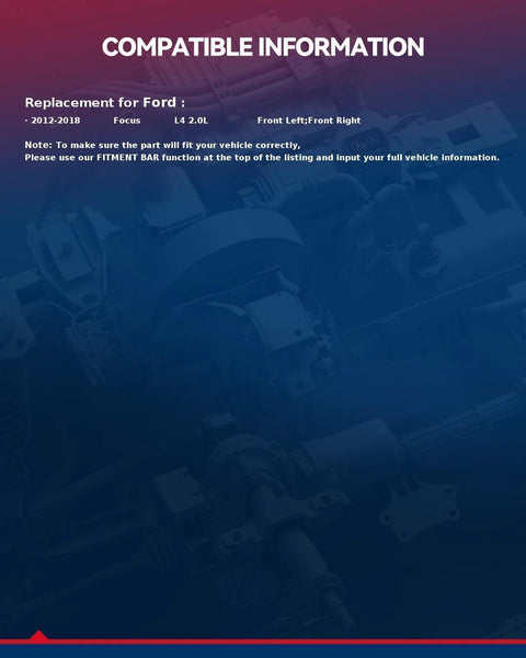 Ford Focus Front Steering Knuckle And Wheel Bearing Hub Assembly 2012 2018 Compatibility Information
