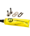 Drive Sprocket Chain Combo For Yamaha TTR125LE with lubricant oil, master clip, and chain links