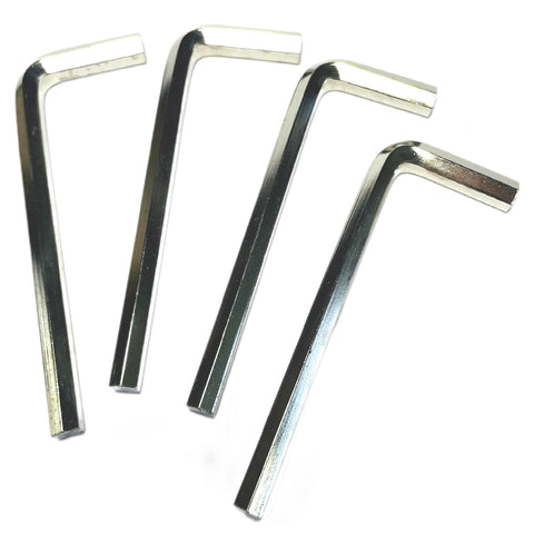 Four Piece One Quarter Inch Allen Wrench Set With Long Arm L Shaped Hex Keys, Chrome Vanadium Steel