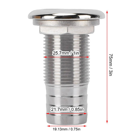 316 Stainless Steel Boat Thru Hull Fitting Hose Barb Connector For Marine Inlet And Outlet Ideal For Yachts And Boats Bilge Drain