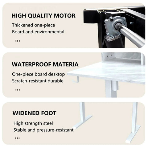 Ditch The Slump With This Electric Standing Desk Adjustable Height Platform featuring high quality motor, waterproof material, and widened foot design.