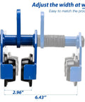 Front view of Heavy Duty I Beam Trolley With 4400 Lbs Capacity For Push Operation On Standard Or Wide Flange I Beams; width adjustable