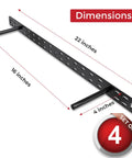 Heavy Duty Floating Shelf Brackets Set, 4 Pack 22 Inch Long Wall Shelf Supports with dimensions labeled in black finish.