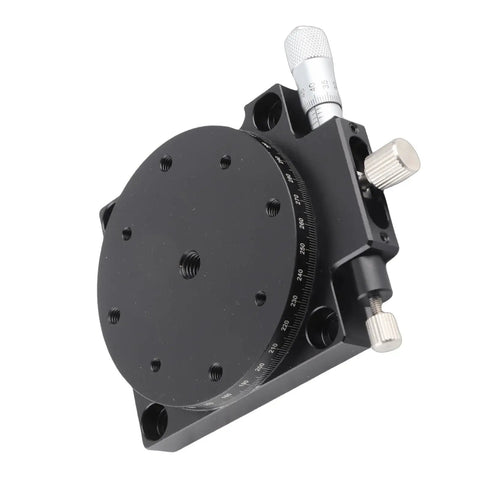 Manual Displacement Platform With Micrometer Fine Tuning And Cross Roller Guides 360 Degree Rotary Linear Stage side view