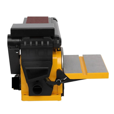 Badass Heavy Duty Two In One Belt Disc Combo Sander with flat belt design for smoothing wood and metal.