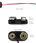 Ten Pack T Type 9 Volt Clip Battery Connector With Hard Plastic Shell For Diy Projects And School Experiments Easy Solder Tail Durable Build Reliable 9V Power Clip Kit For Labs And Hobbyists, 15cm lead