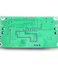 Back view of LM2596 Adjustable DC-DC Buck Converter Module With LED Voltmeter Display, 4.0-40.0V In To 1.25-37.0V Out, PCB layout.