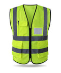 Go To High Visibility Mesh Safety Vest With Pockets And Zipper, ANSI ISEA Approved, yellow reflective polyester vest