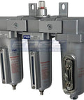 Heavy Duty Pro Setup Three Stage Inline Coalescing Filter And Desiccant Air Dryer Combo with metal bowl for compressed air.