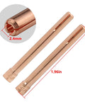 Close-up of TIG Collet Tip 10N24, 10 Pack, 2.4 mm Copper Chuck for WP17 WP18 WP26 TIG Torch Series showing detailed dimensions
